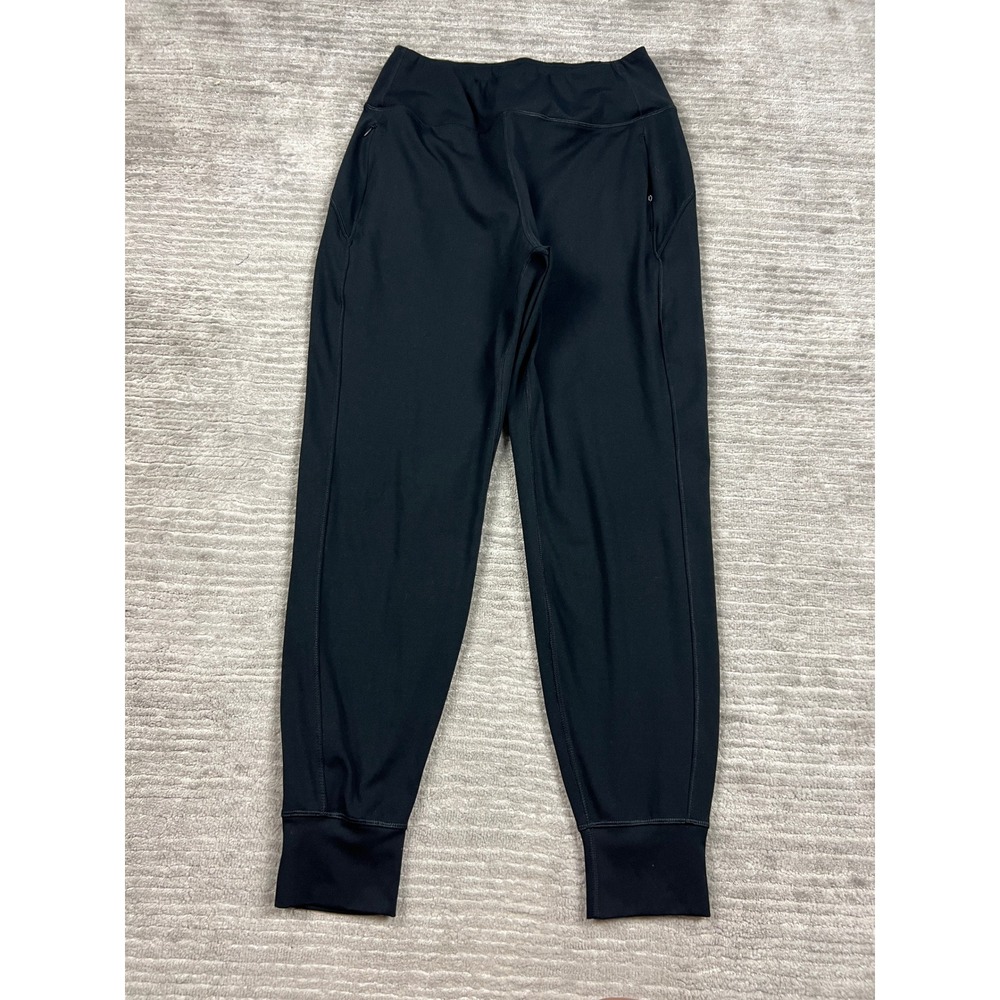90 Degree by Reflex Joggers Womens M Black Greenwich Interlock Zipper Pockets